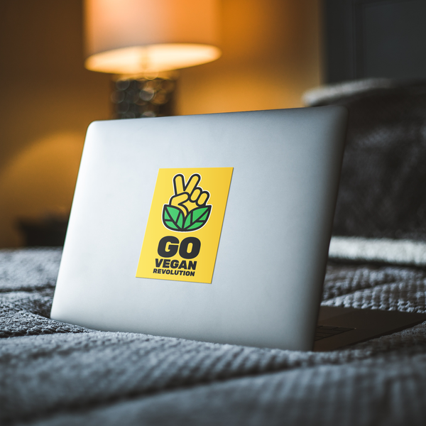 Go Vegan Revolution Yellow Logo Sticker - Go Vegan Revolution