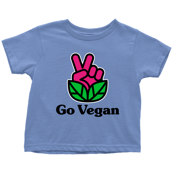 Go Vegan Revolution Magenta Logo With Text Shirt (Toddler) - Go Vegan Revolution