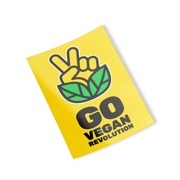 Go Vegan Revolution Yellow Logo Sticker - Go Vegan Revolution